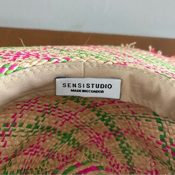 Sensi Studio Women\'s Pareado Frayed Extra Long Brim Panama Hat In Pine Pink main image 12